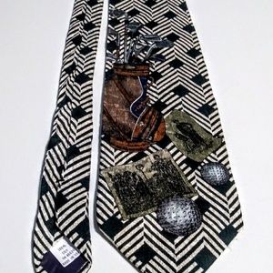 Flying Scotsman Golf-Themed Silk Tie